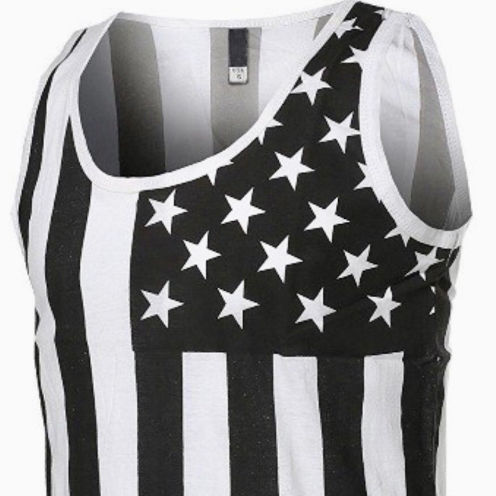 HB - USA FLAG TANK TOP (Black&White)